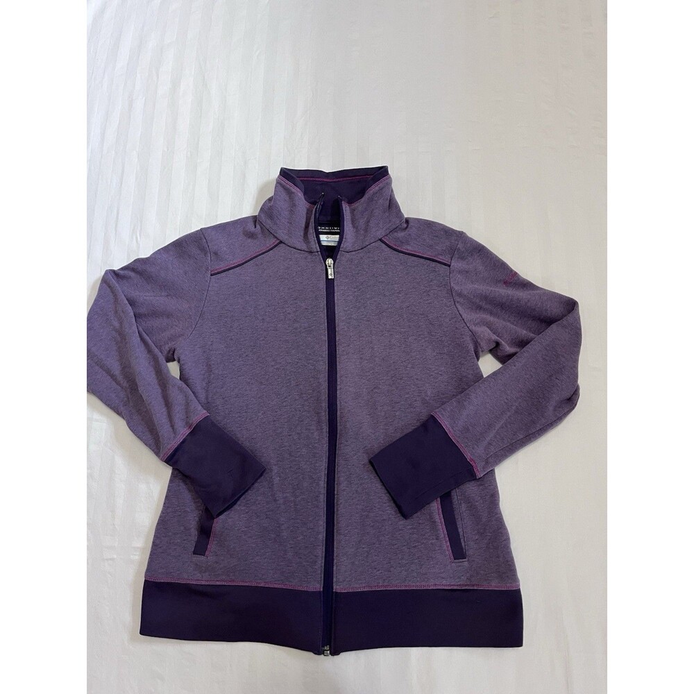 Columbia Wickhams Hills Womens Large L Purple Pullover Sweatshirt Omni-Wick